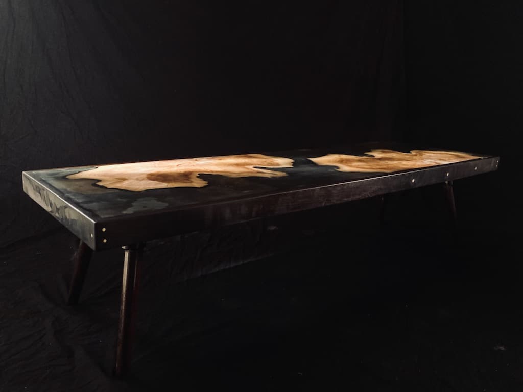 Dark live edge table